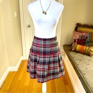 Boden Plaid Skirt in Red and Gray